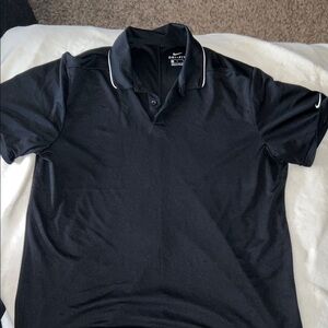 Nike Men's Polo Shirt in Black with White Accents
